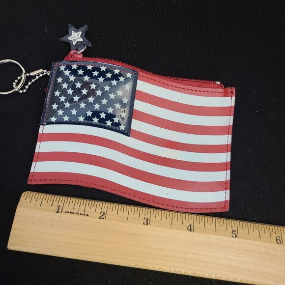 Rae Dunn PROUD AMERICAN Red Coffee Mug & ROLFS Leather US Flag Coin Purse - Picture 10 of 13
